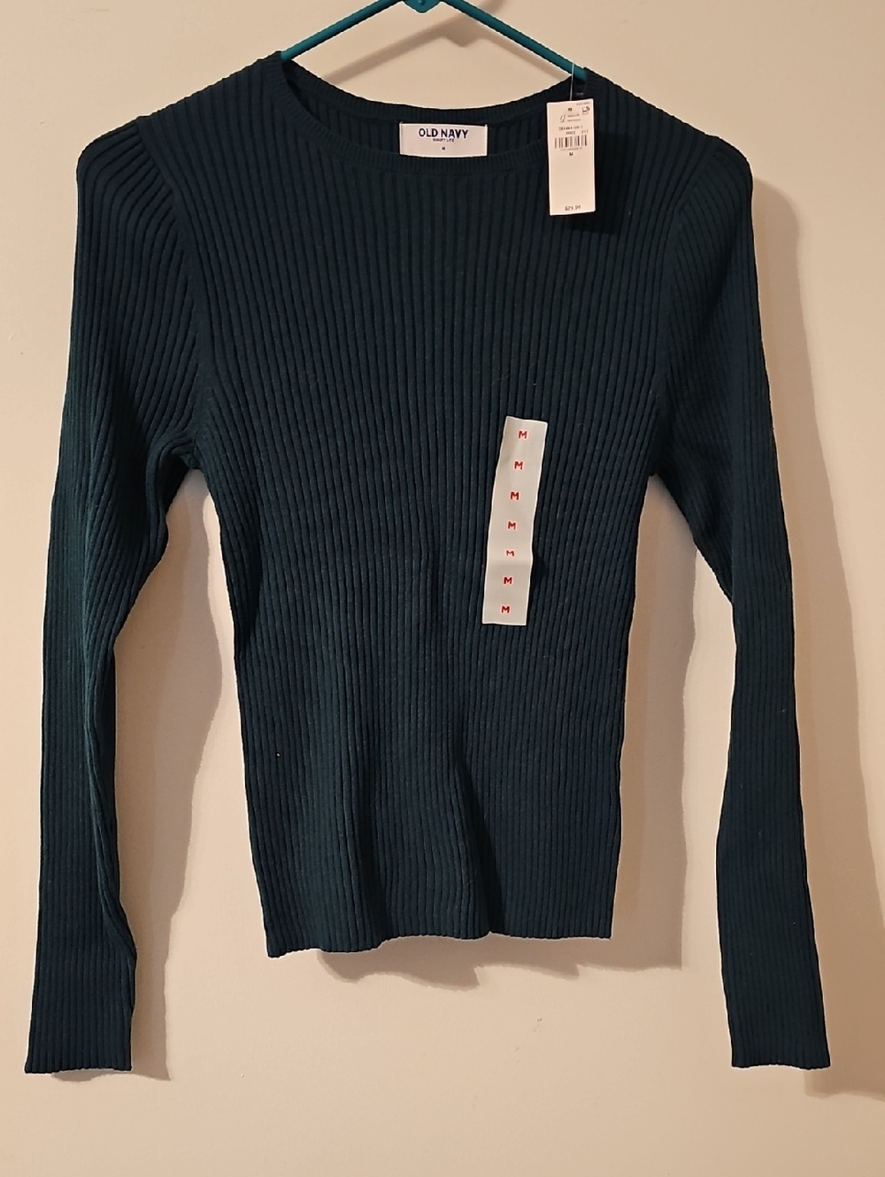 Old Navy Dark Teal Ribbed Long Sleeve Sweater